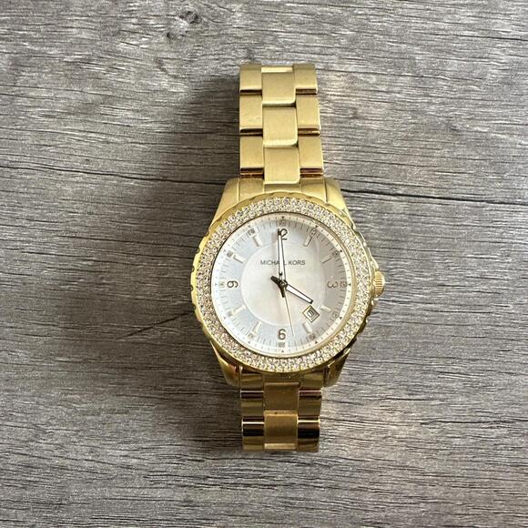 Michael Kors Watch Women Gold With Swarovski Crystal Accent Quartz  MK 5258 - Picture 1 of 4